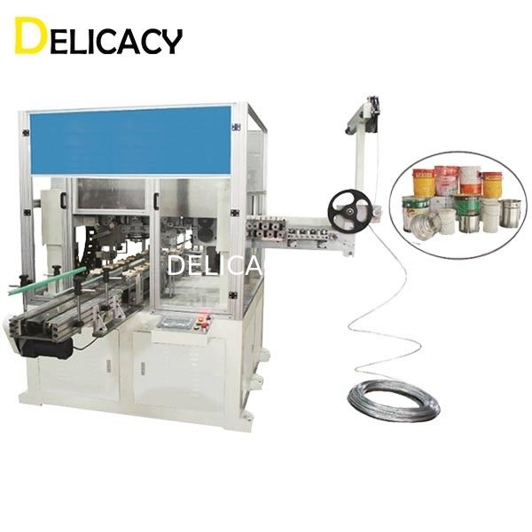 Automatischer Stahlblechemballagen-Hersteller Tin Barrel Wire Handle Machine für chemische Pail Can Making Line